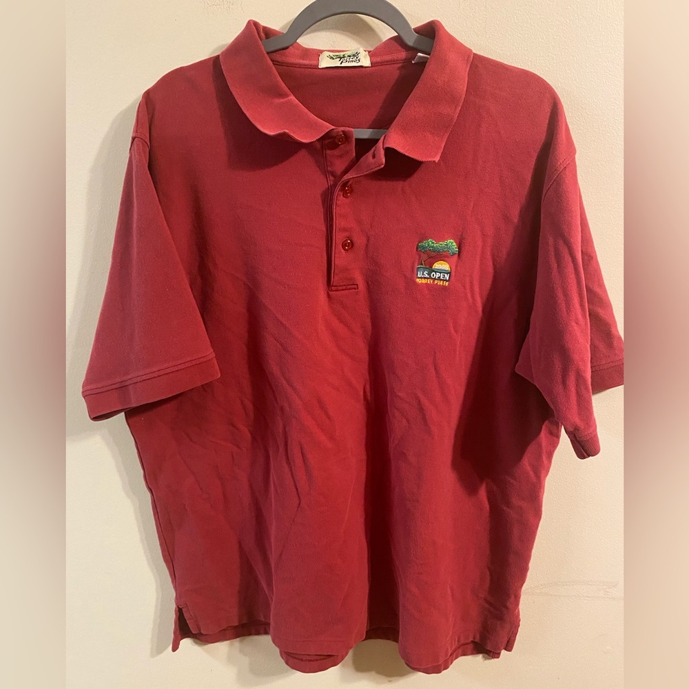 Mens 2008 U.S. Open Torrey Pines Red Polo Golf‎ Shirt Size XL Tiger